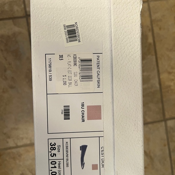 Dior Nude Patent Leather Flats with Gold Accent - Picture 6 of 6